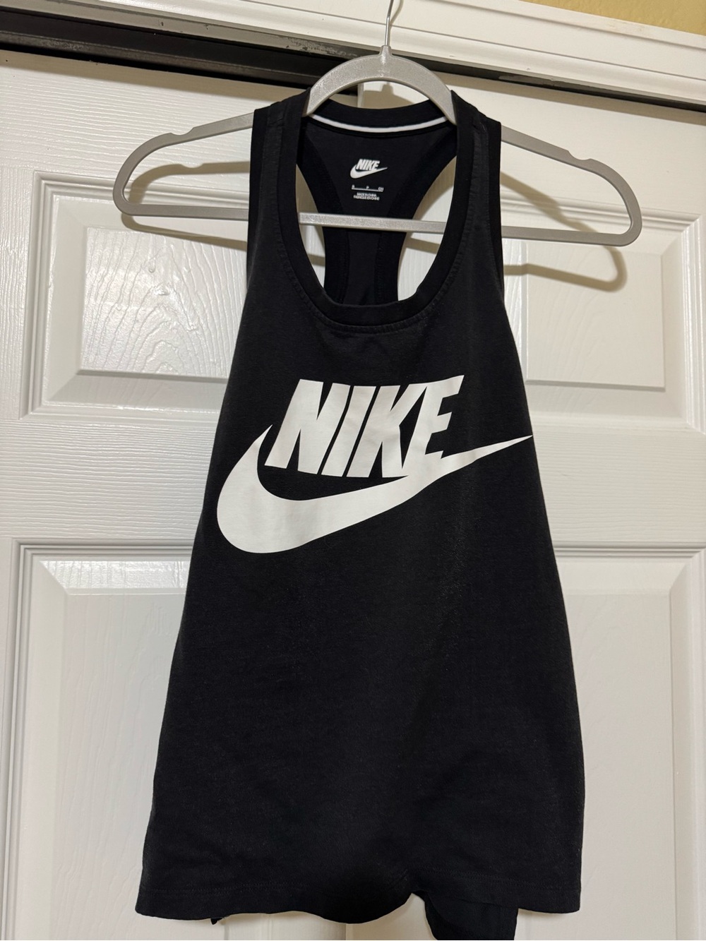 Nike Black Tank Top with White Swoosh Logo
